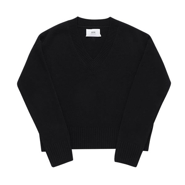 AMI Tonal Heart Logo Cropped Cardigan Unisex Knit UKS234 KN0028 001