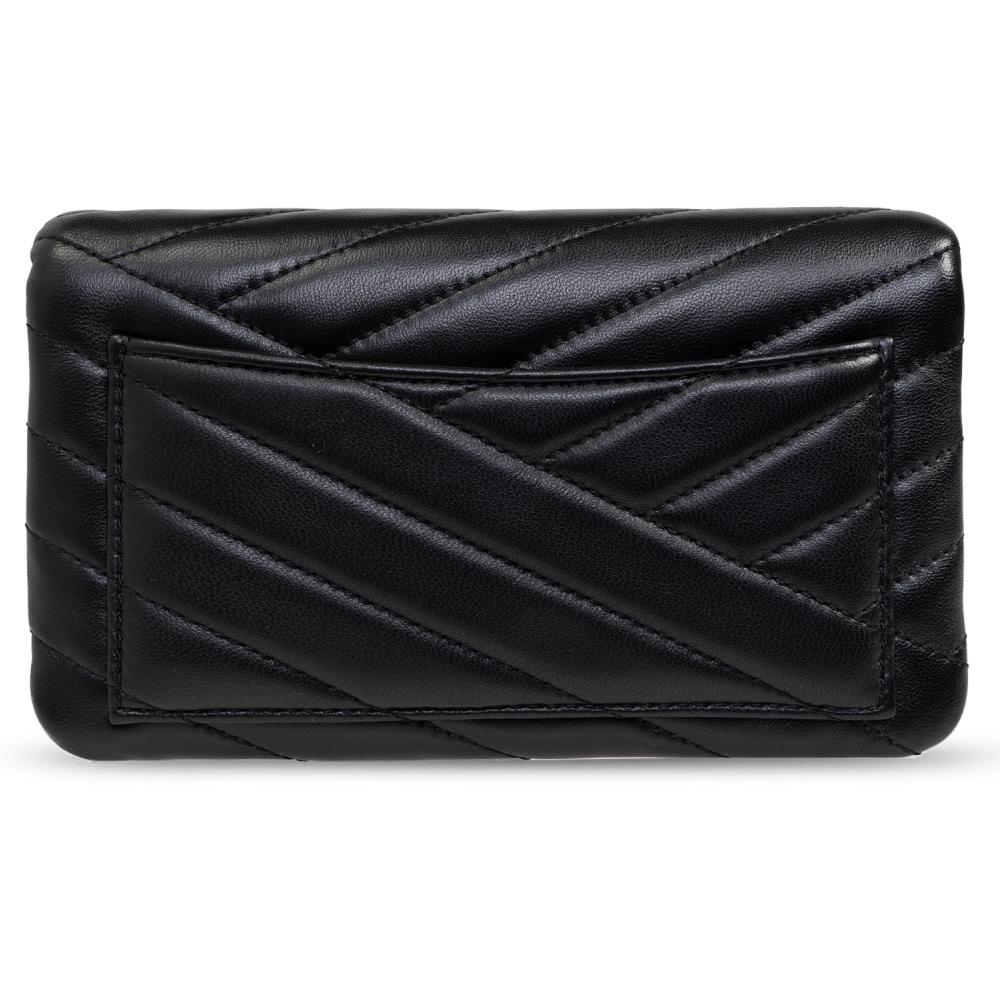 Tory Burch Kira Chevron Chain Wallet Crossbody Bag Black Leather