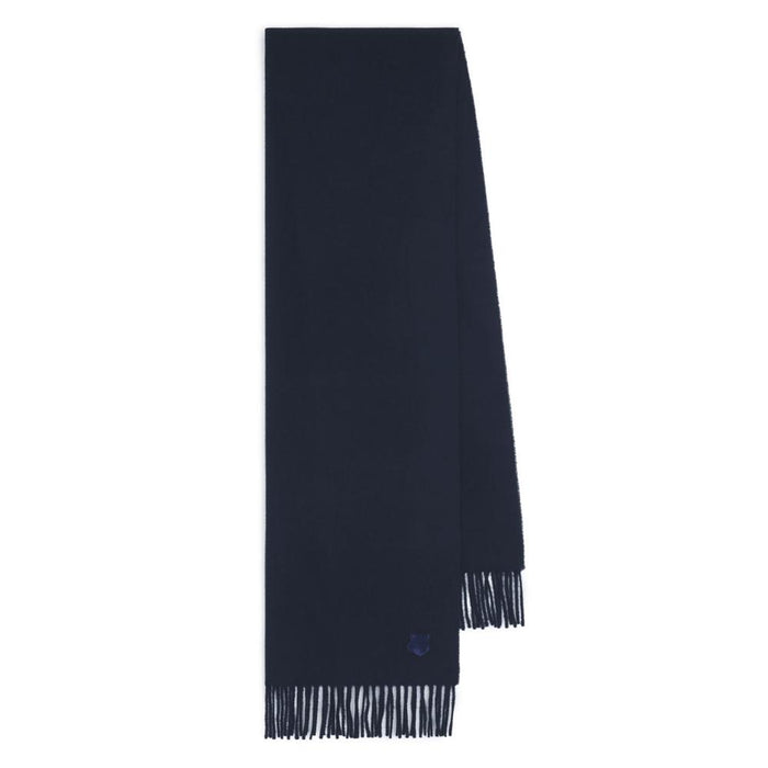 Maison Kitsune Fox Head Patch Wool Scarf