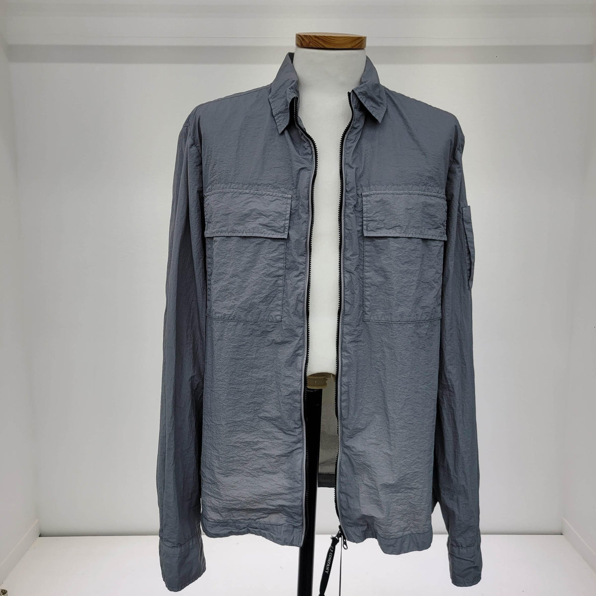 CP Company Lens Badge Shell Overshirt Jacket Grey SC475169
