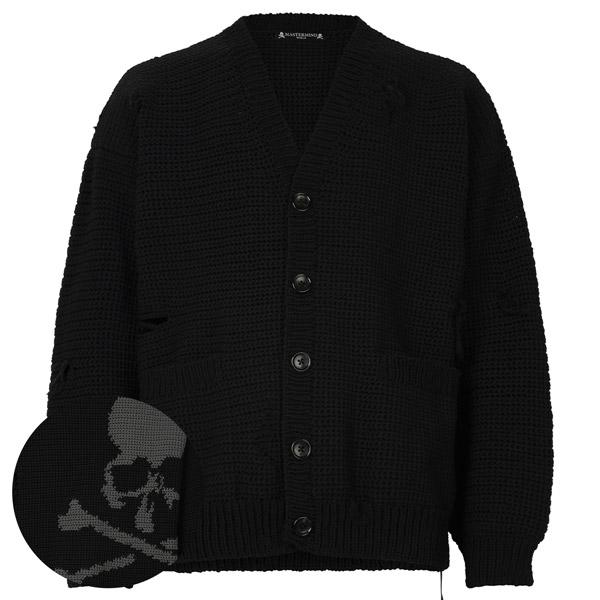MASTERMIND Black Skull Oversized Knit Cardigan MW24S12 KN002 600