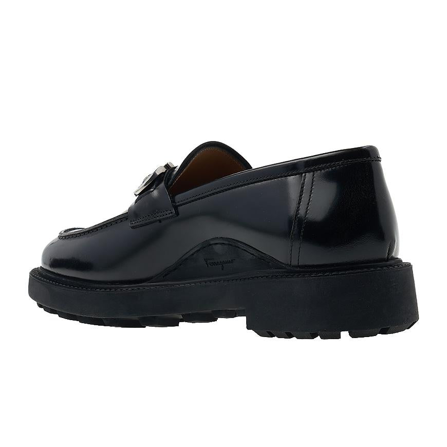 Ferragamo Gancini Ornament Leather Loafers Brown Men’s 0758380 1