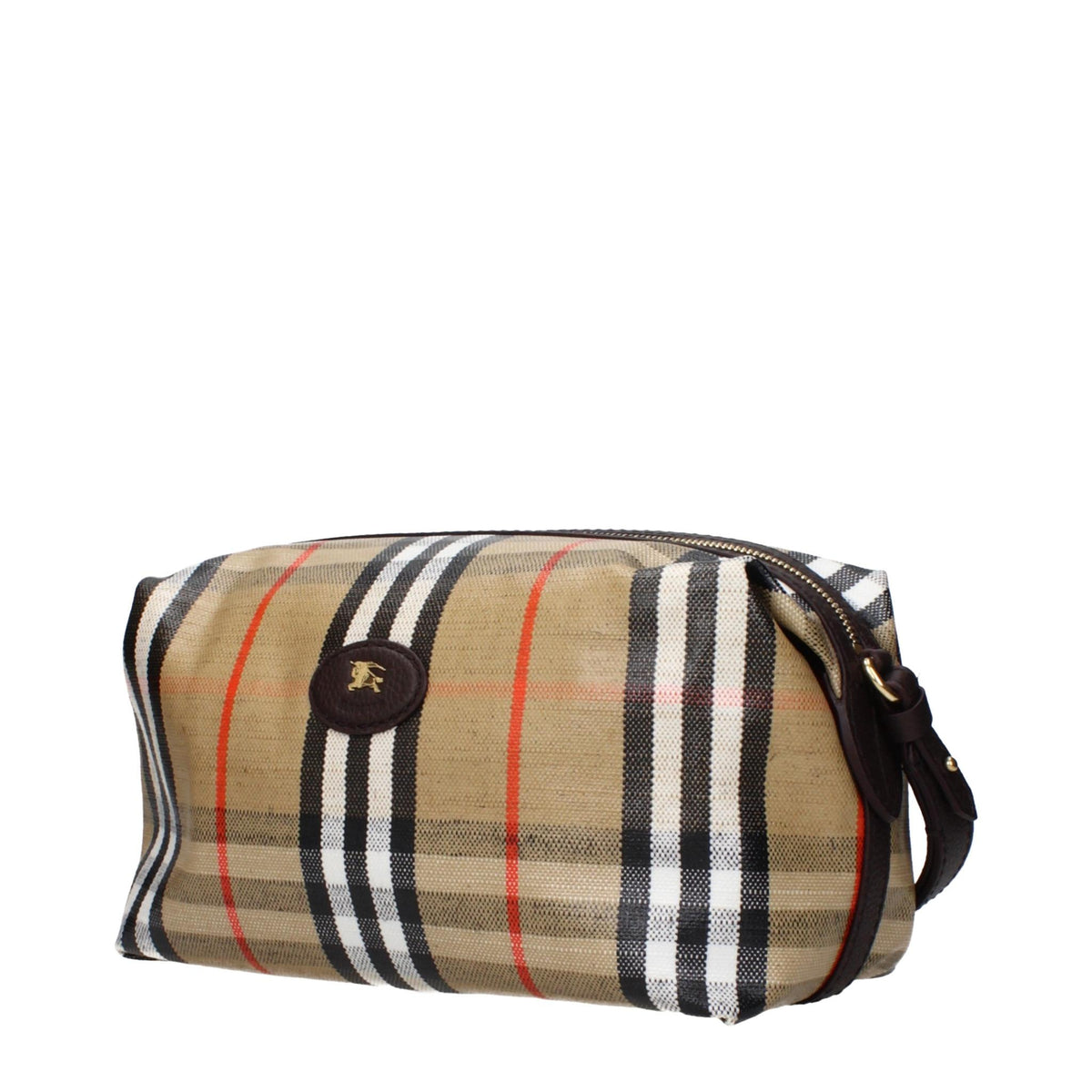 BURBERRY Black Leather Zip Pouch for Men