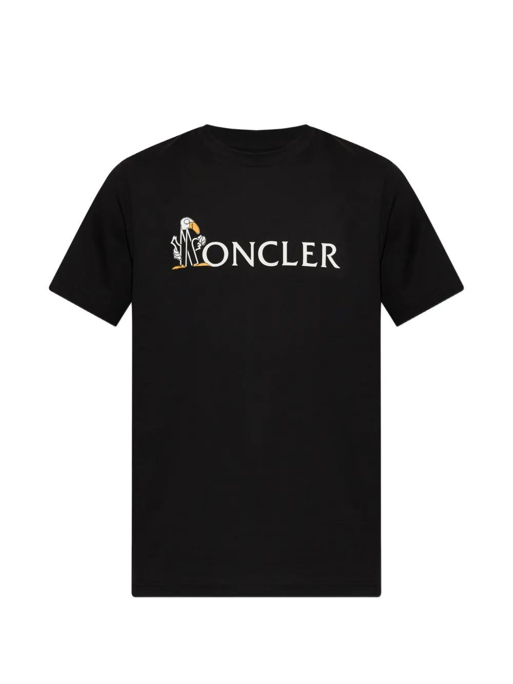 Moncler Black Cotton Short Sleeve T-Shirt for Men