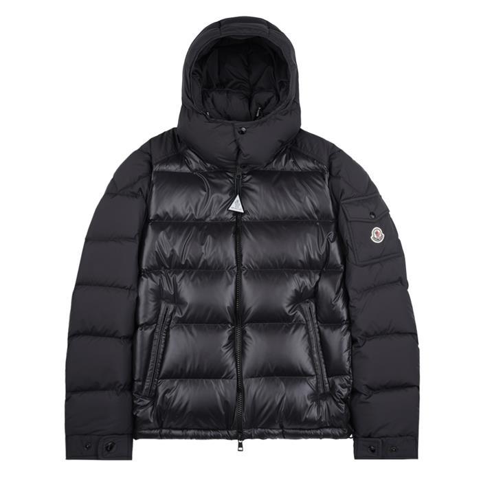 Moncler Black Nylon Hooded Short Down Jacket