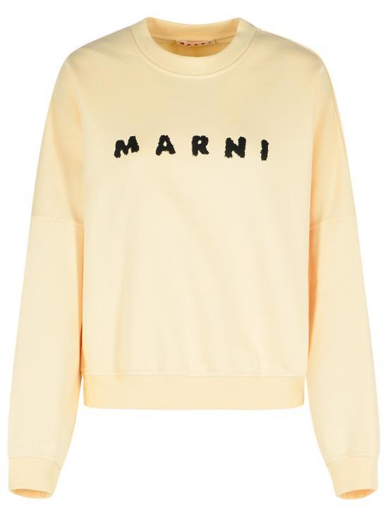 Marni Logo Print Cotton Crewneck T-Shirt FLJE0185P7 USCX43 SLW06