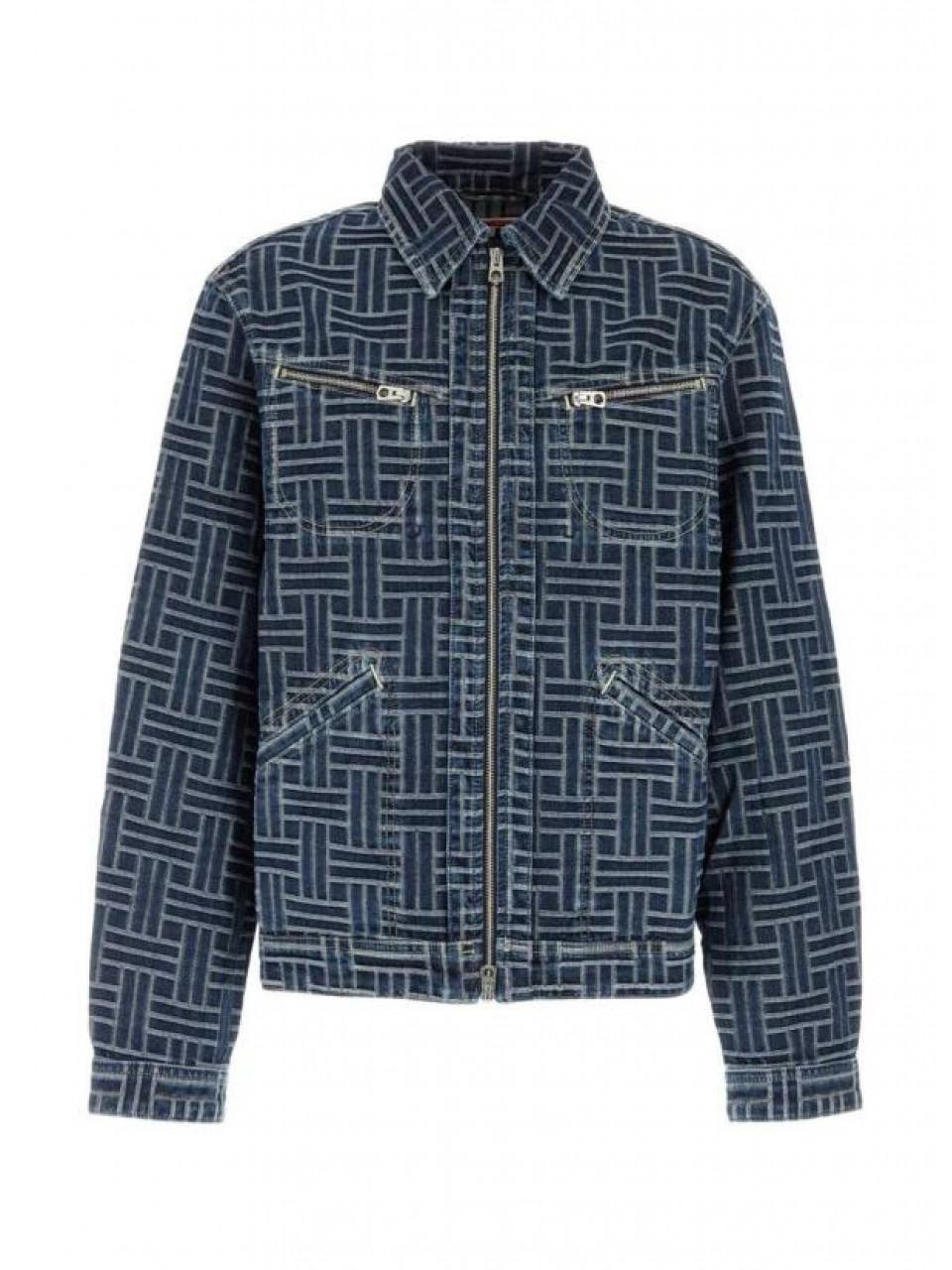 KENZO Woven Embroidered Trucker Denim Jacket