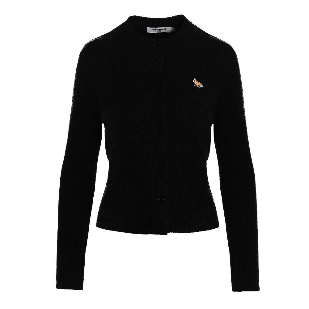 Maison Kitsune Women's Wool Fox Logo Cardigan Black JW00514KT1006 P199