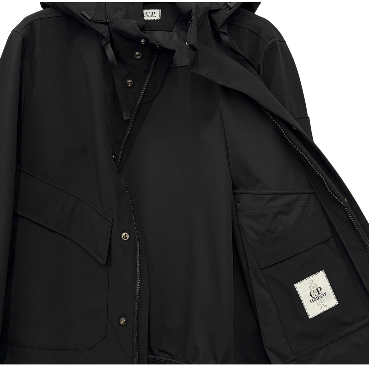 CP Company Shell-R Hooded Jacket with Lens Badge for Men 20CMOW001A 999
