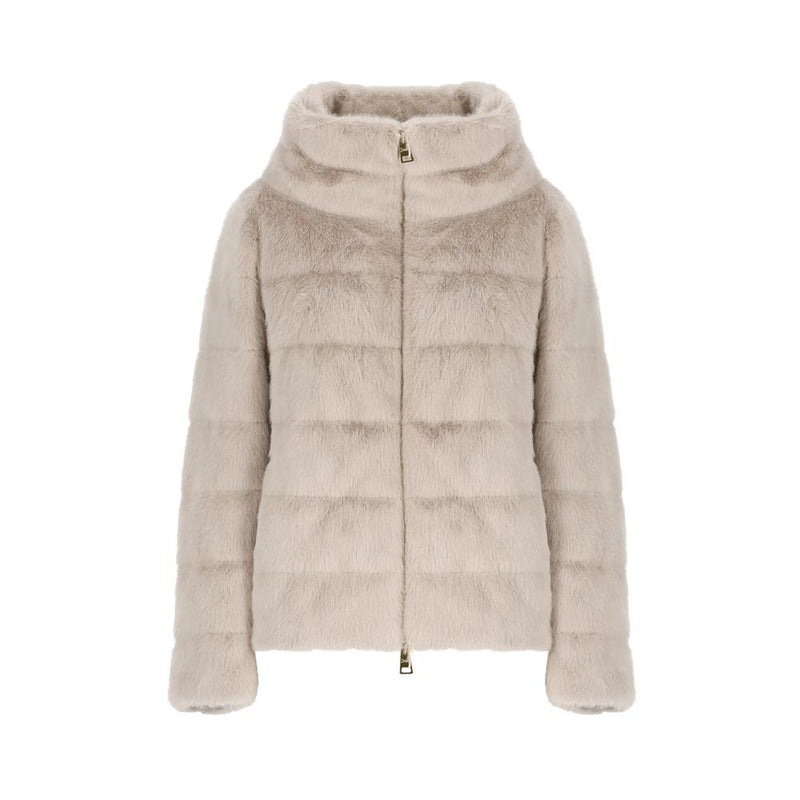 Herno New Lady Faux Fur Jacket Beige