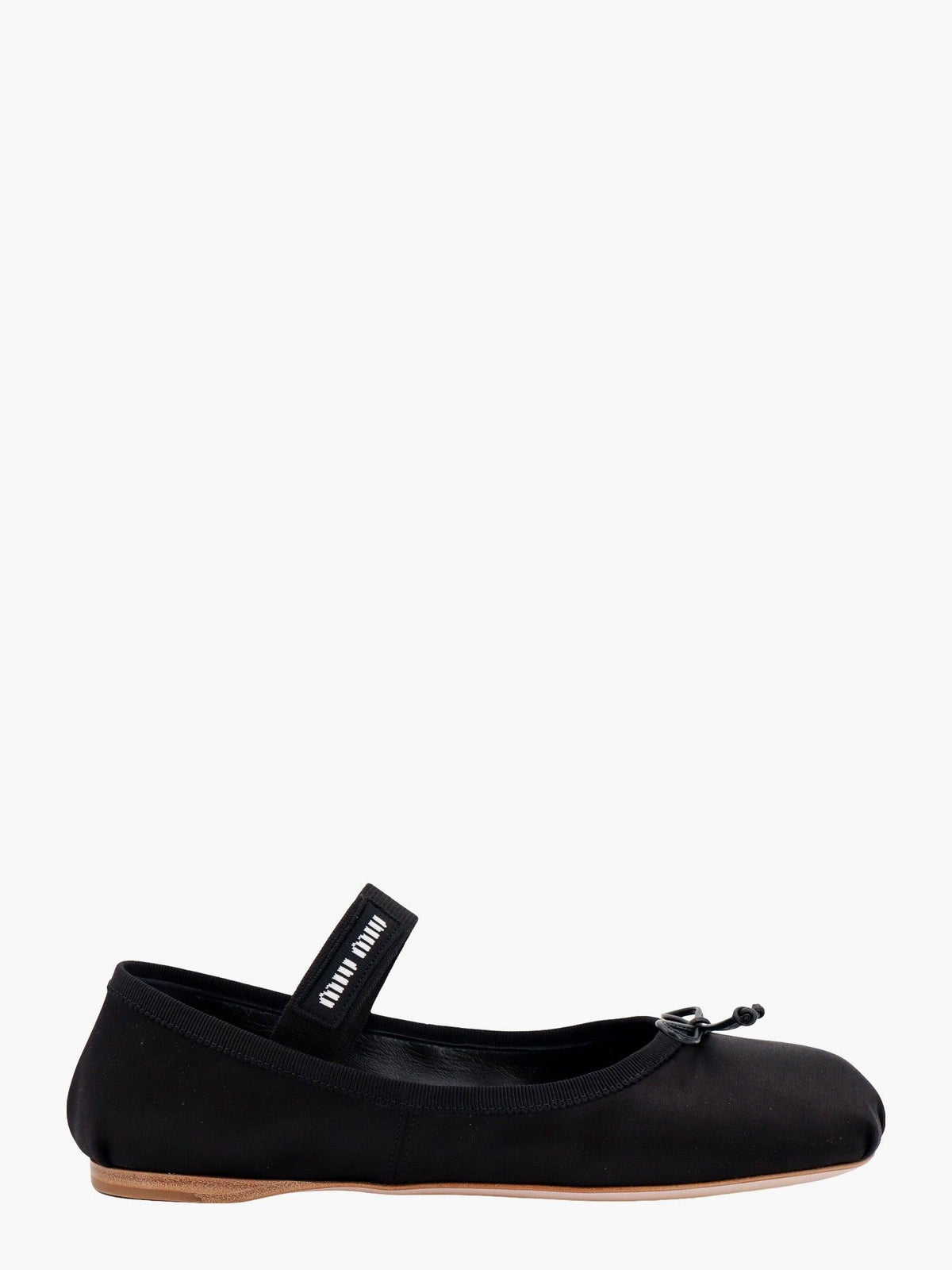 Miu Miu Black Leather Flat Shoes