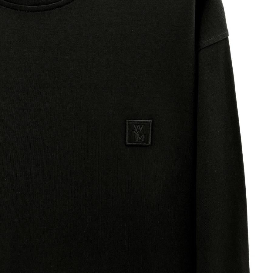 WOOYOUNGMI Black Flower Back Logo Long Sleeve T-Shirt