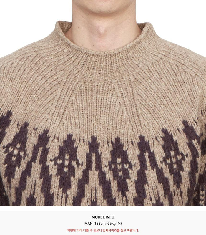 LARDINI Men’s Wool Turtleneck Knit Sweater