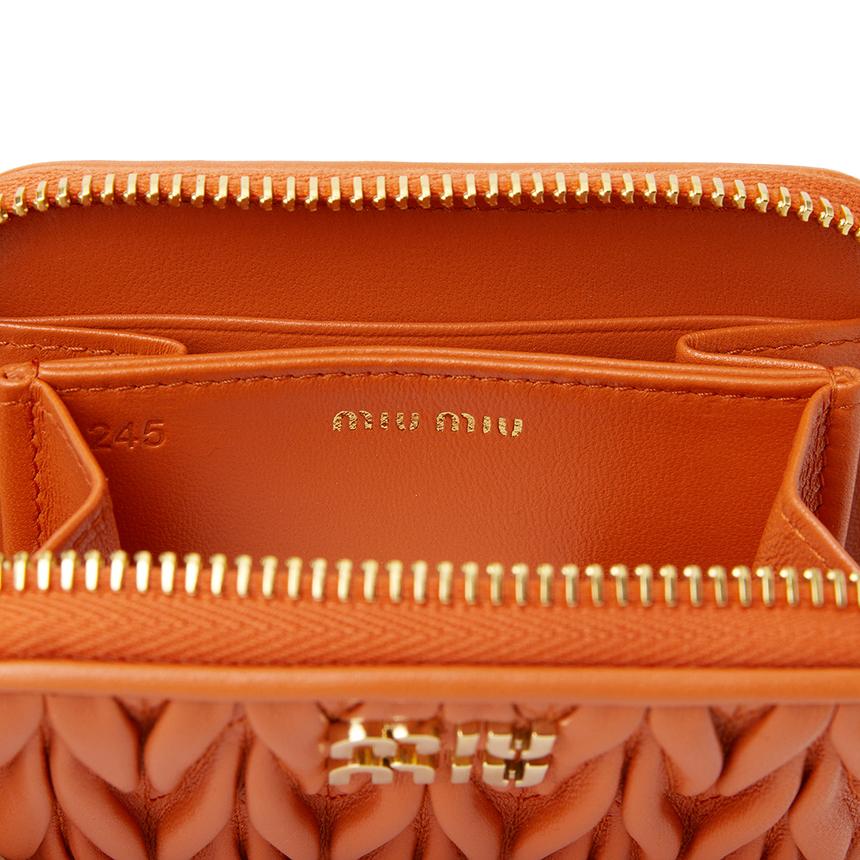 Miu Miu Matelassé Leather Card Holder Unisex 5MM268 AFPP F0049