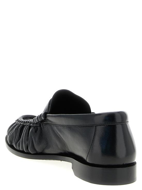 Saint Laurent Soft Shiny Leather Loafers Black