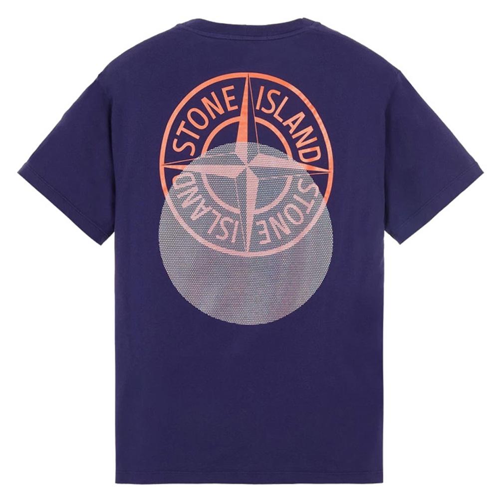 STONE ISLAND Graphic Logo Short Sleeve T-Shirt Purple Blue 76152NS94 V0027