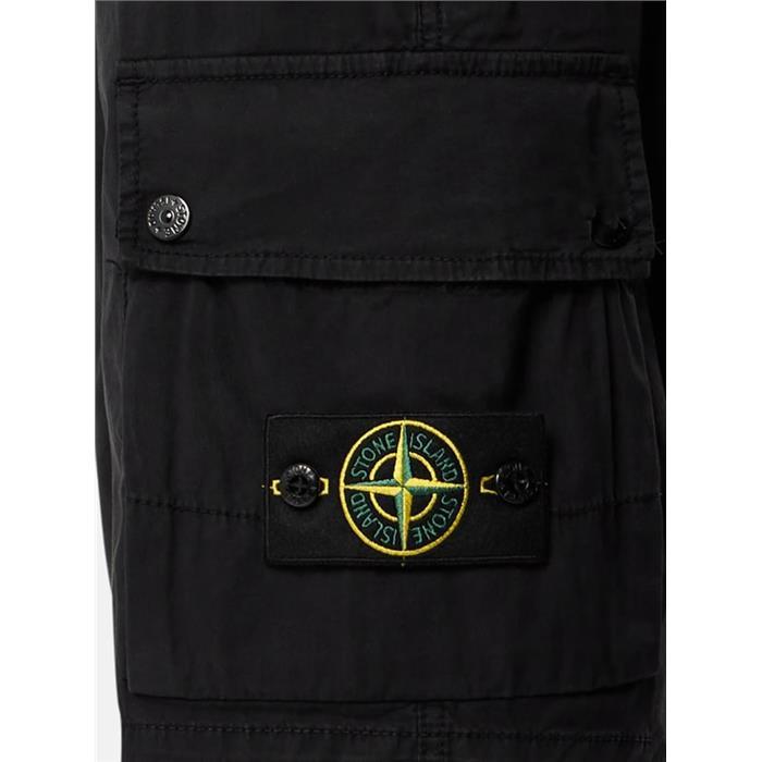 STONE ISLAND Twill Slim-Fit Bermuda Shorts with Patch Logo