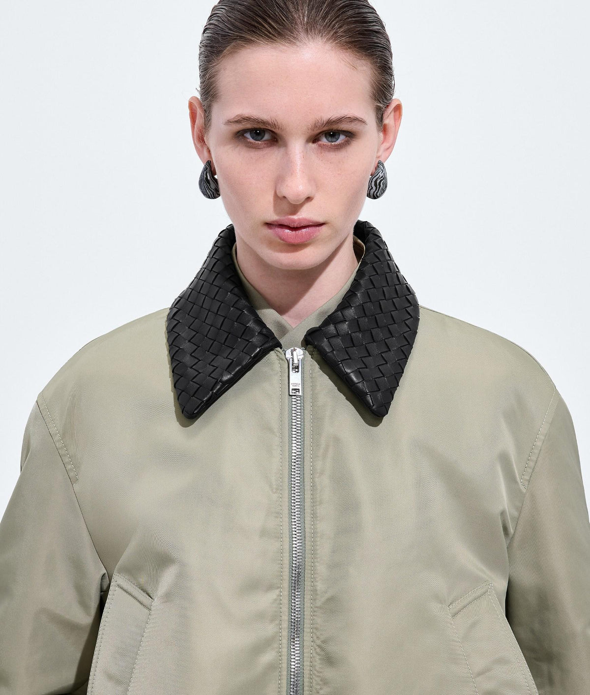 Bottega Veneta Black Nylon Bomber Jacket