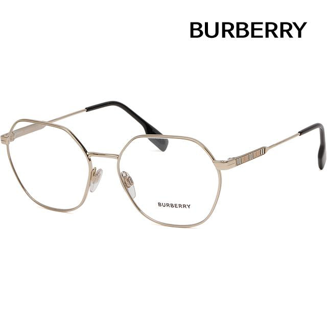 BURBERRY Gold Metal Square Eyeglass Frames ERIN BE1350 1109