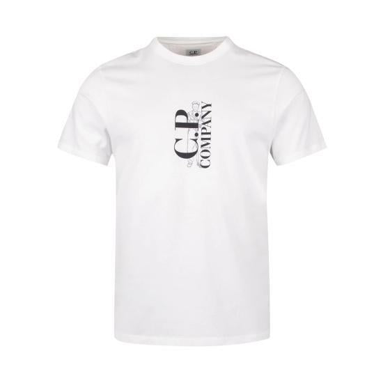 CP Company Jersey Vertical Logo T-Shirt White Men’s