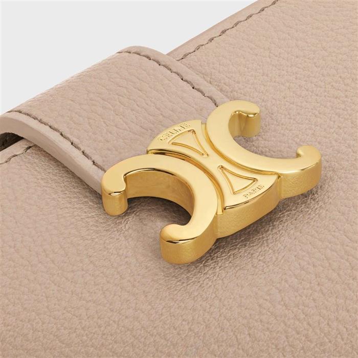 CELINE Nino Fine Strap Wallet Supple Grained Calfskin Card Holder