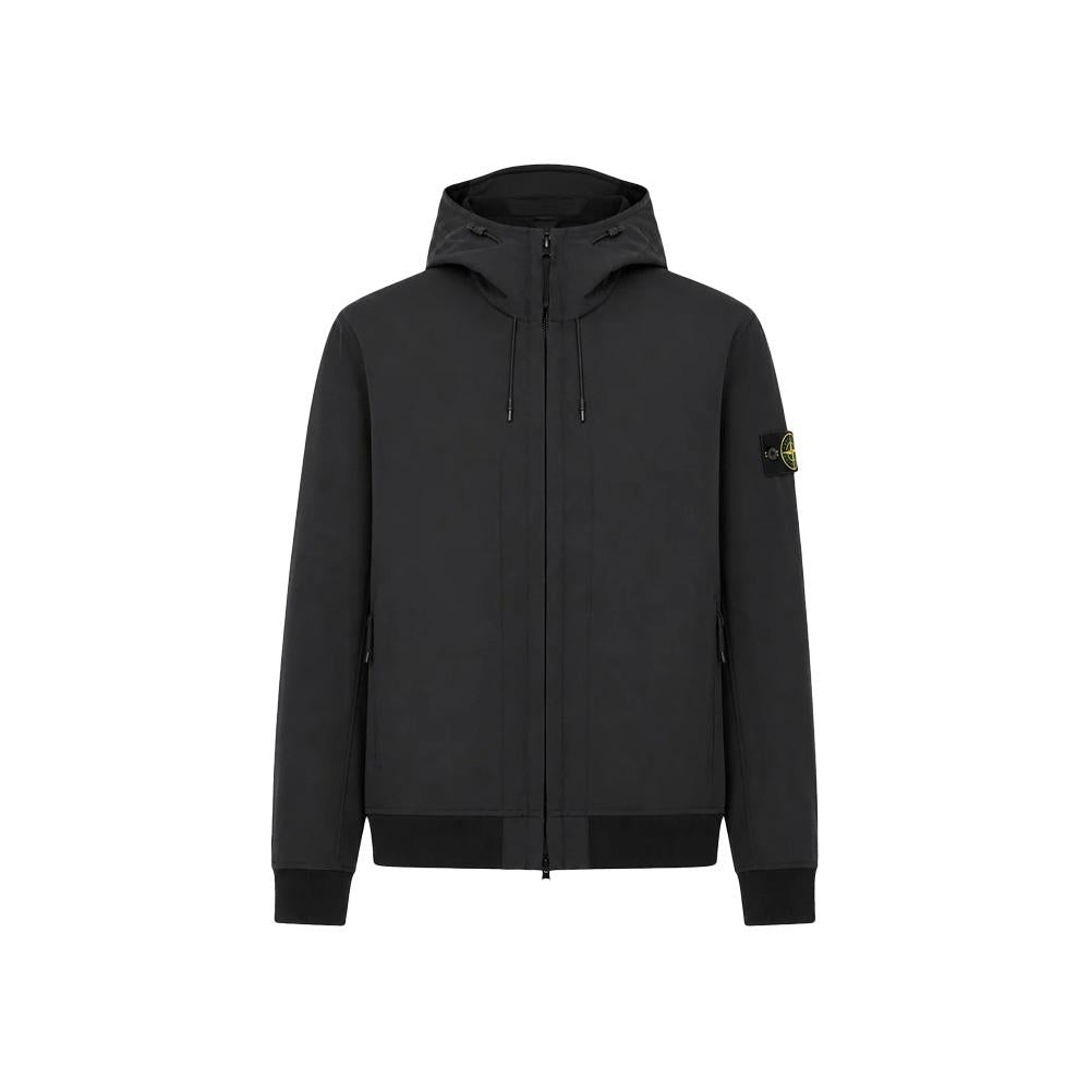 STONE ISLAND Soft Shell Membrana Hooded Jacket Black Men’s