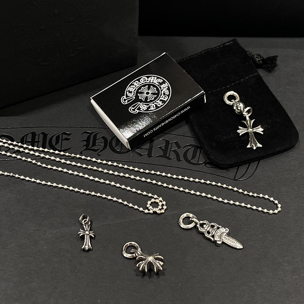 Chrome Hearts Tiny Cross Babyfat CH Charm Pendant Necklace
