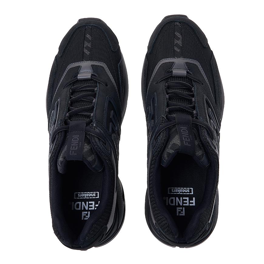 FENDI Men’s Faster Trainer Low-Top Sneakers White/Gray Leather