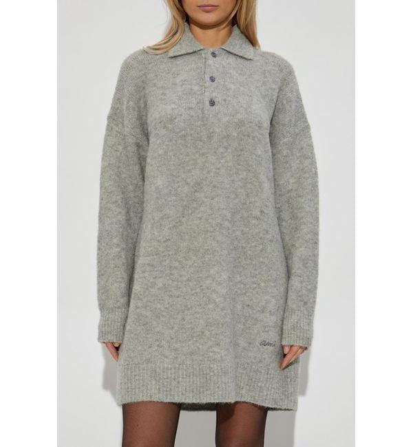AMI Alpaca Polo Dress FDR636 KN0021 050