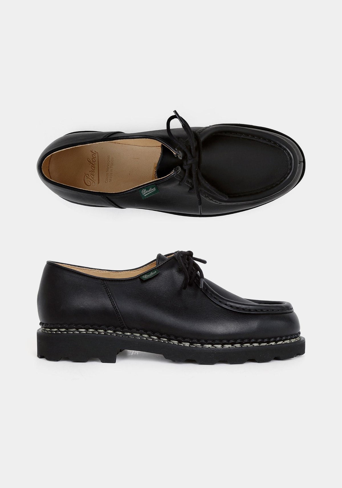 PARABOOT Black Leather Michael Loafers
