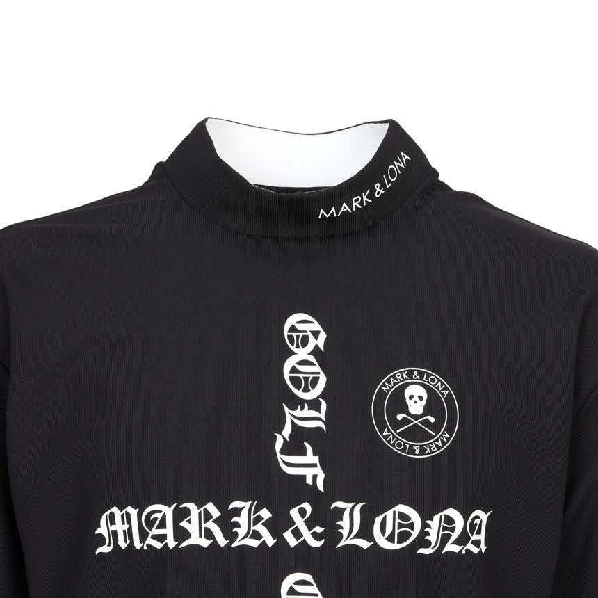 MARK&LONA Men’s Golf Mock Neck Short Sleeve T-Shirt Black