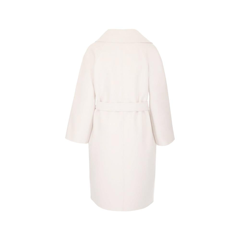 Max Mara Belted Wool Coat Pink Ivory 50160329 064