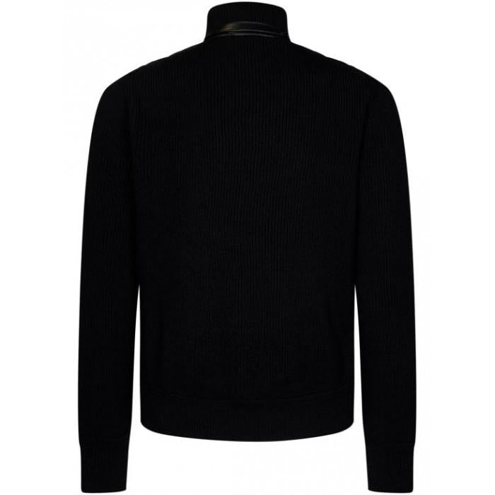 TOM FORD Men's Quilted Nylon Merino Wool Zip Cardigan Sw KZY007 YMW032 F23 LB999