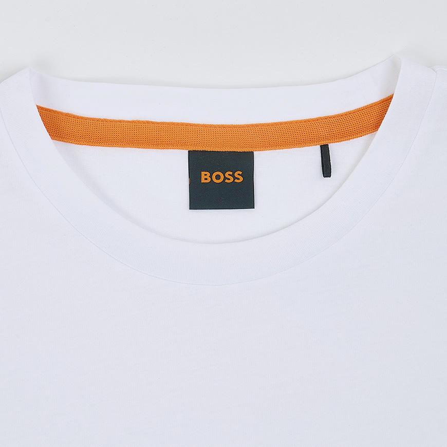 HUGO BOSS Men’s Short Sleeve Logo T-Shirt White Cotton