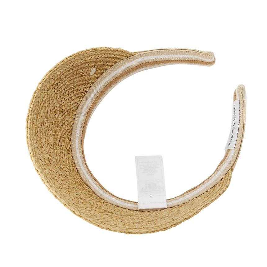 HELEN KAMINSKI Bianca 10 Stripe Women’s Visor Cap HAT52490 NATURAL NOUGAT