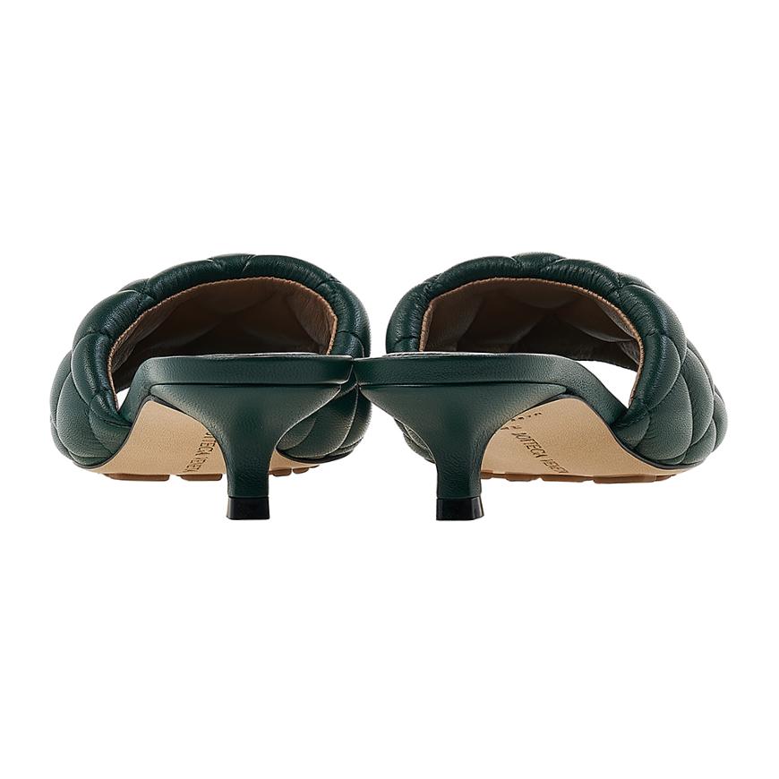 Bottega Veneta Padded Mule Sandals Women Green Leather