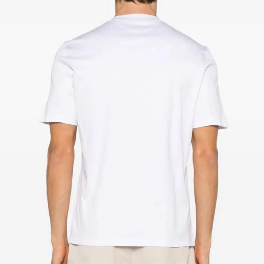 Brunello Cucinelli Logo Cotton Jersey Crewneck T-Shirt White