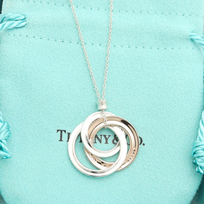Tiffany & Co 925 Silver and Rubedo Trinity Pendant Necklace 92 5