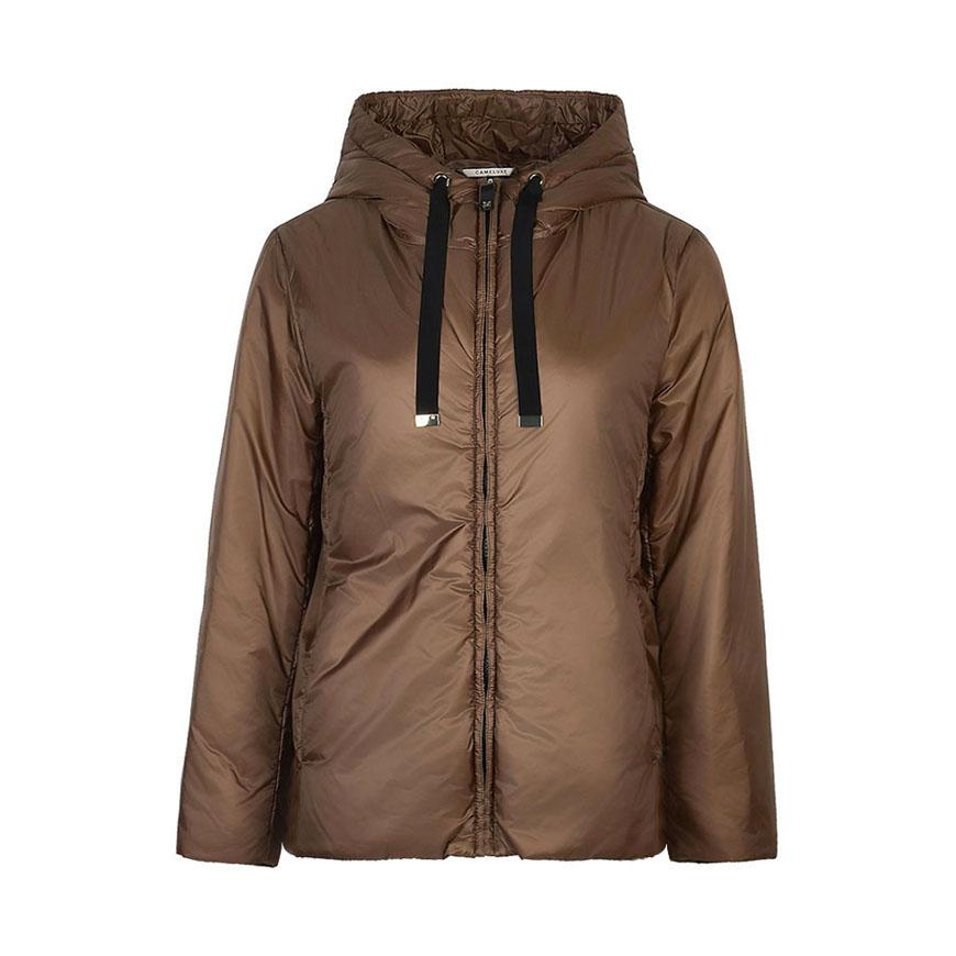 Max Mara Water-Repellent Green Hooded Down Puffer Jacket Women’s