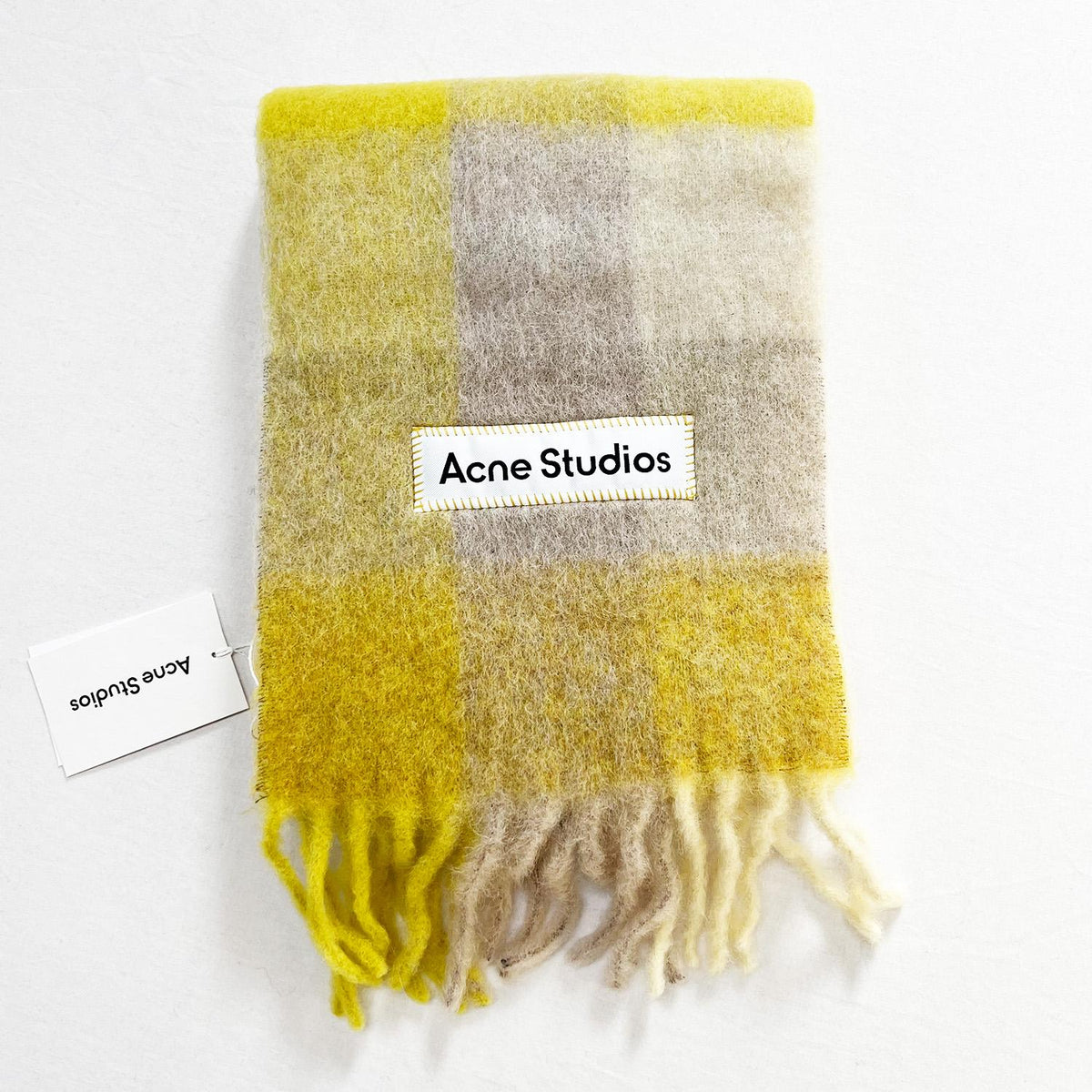 Acne Studios Check Alpaca Scarf Fuchsia CA0084