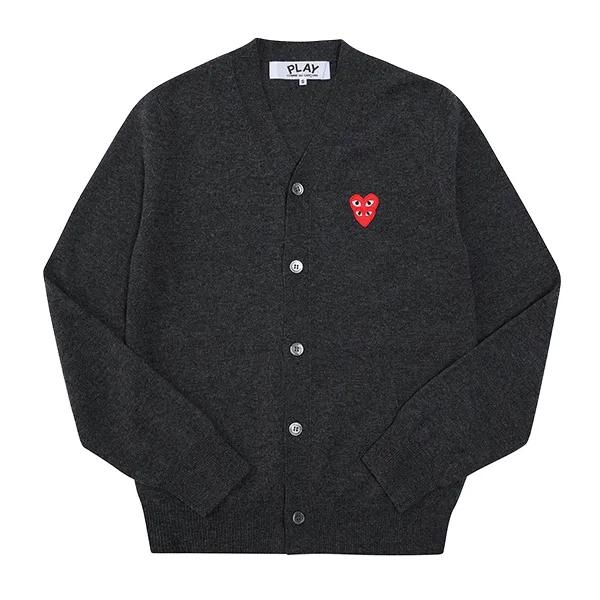 Comme des Garcons PLAY Double Red Heart Patch Cardigan for Men P1N076 2