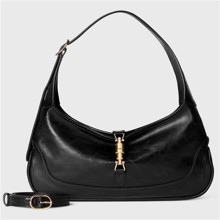 GUCCI Jackie Slim Small Shoulder Bag Black Leather