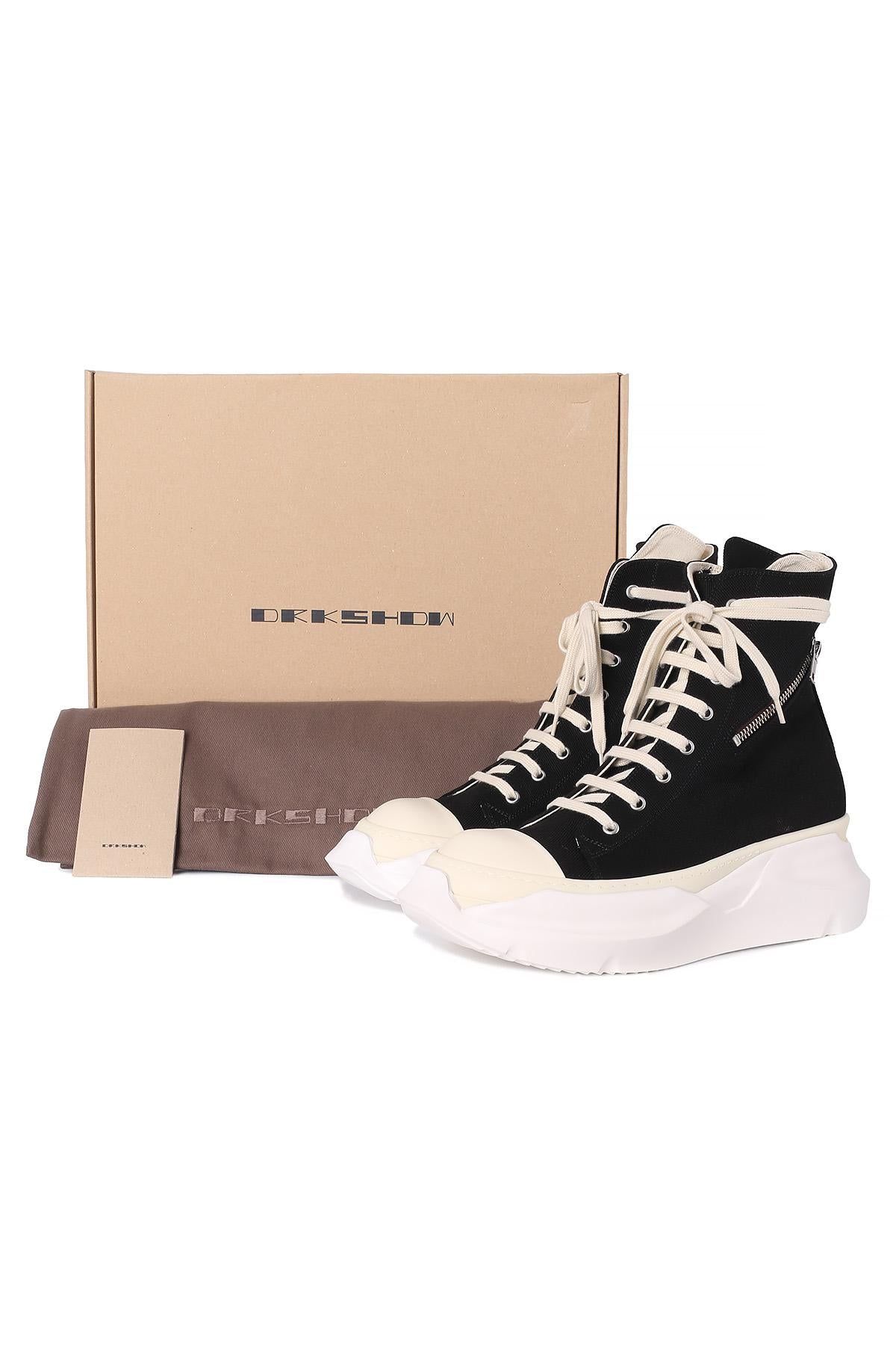 Rick Owens Black Milk DRKSHDW Cargo Abstract High-Top Sneakers
