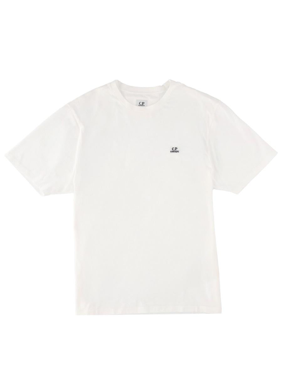 CP Company White Cotton Short Sleeve T-Shirt for Men