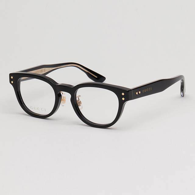GUCCI Black Acetate Wellington Eyeglass Frames Asian Fit Unisex