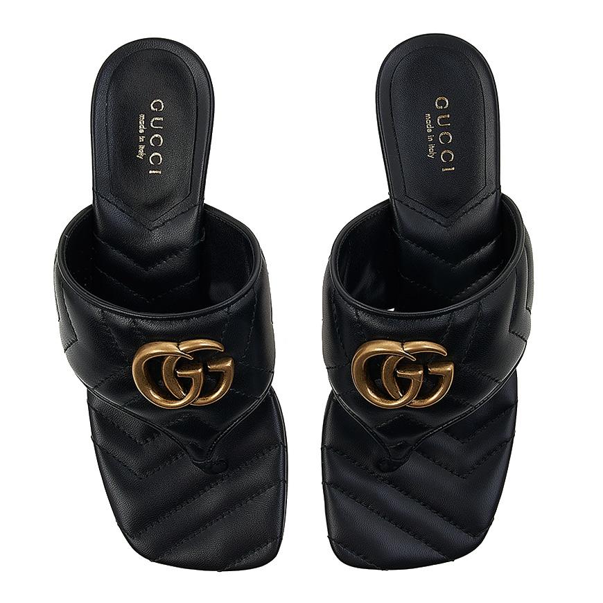 GUCCI Women’s GG Logo Heel Sandals 776995 BKO60 1000