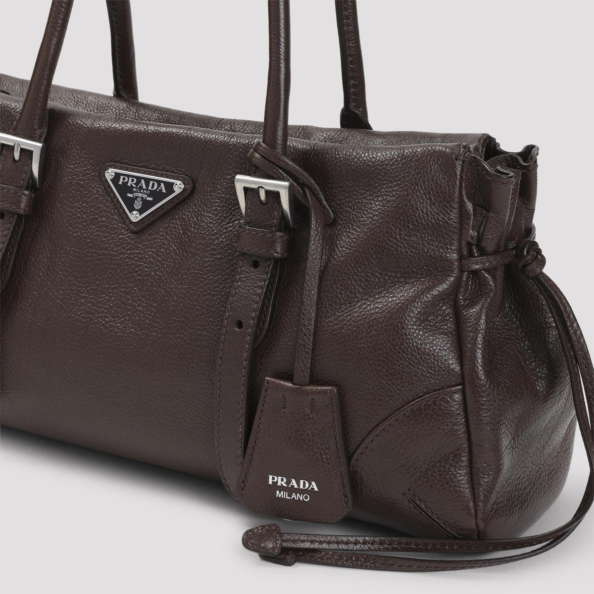 PRADA Black Leather Shoulder Bag