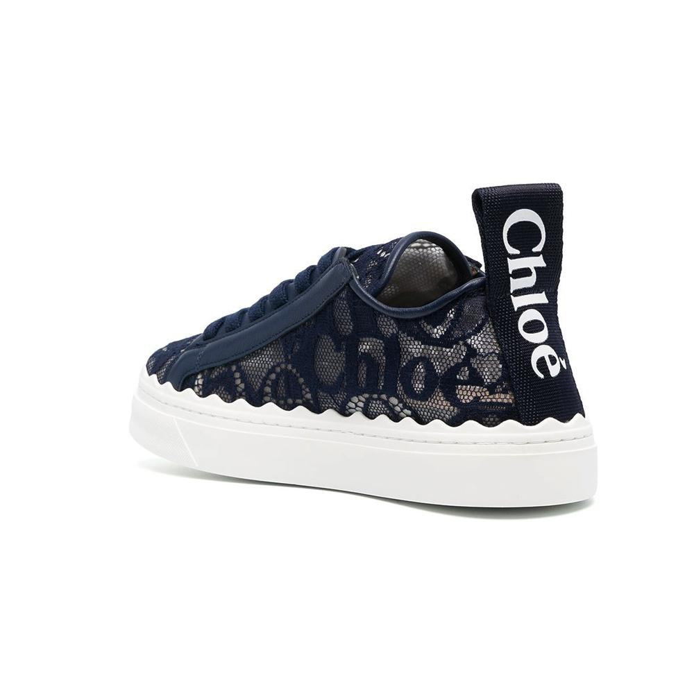 Chloe Lauren Lace Sneakers Navy Low-Top Women’s
