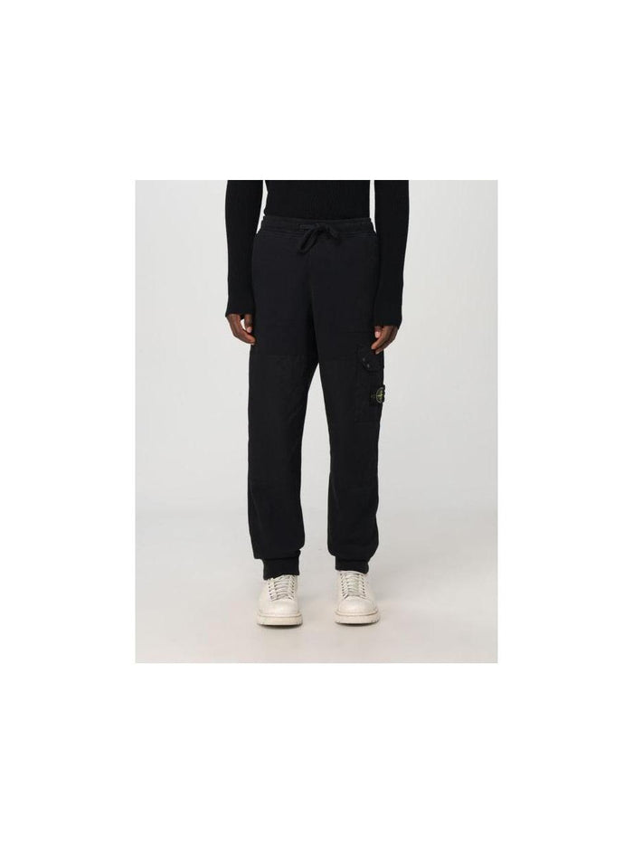 STONE ISLAND Brushed Cotton Fleece Sweatpants Black Men’s Classic Pants