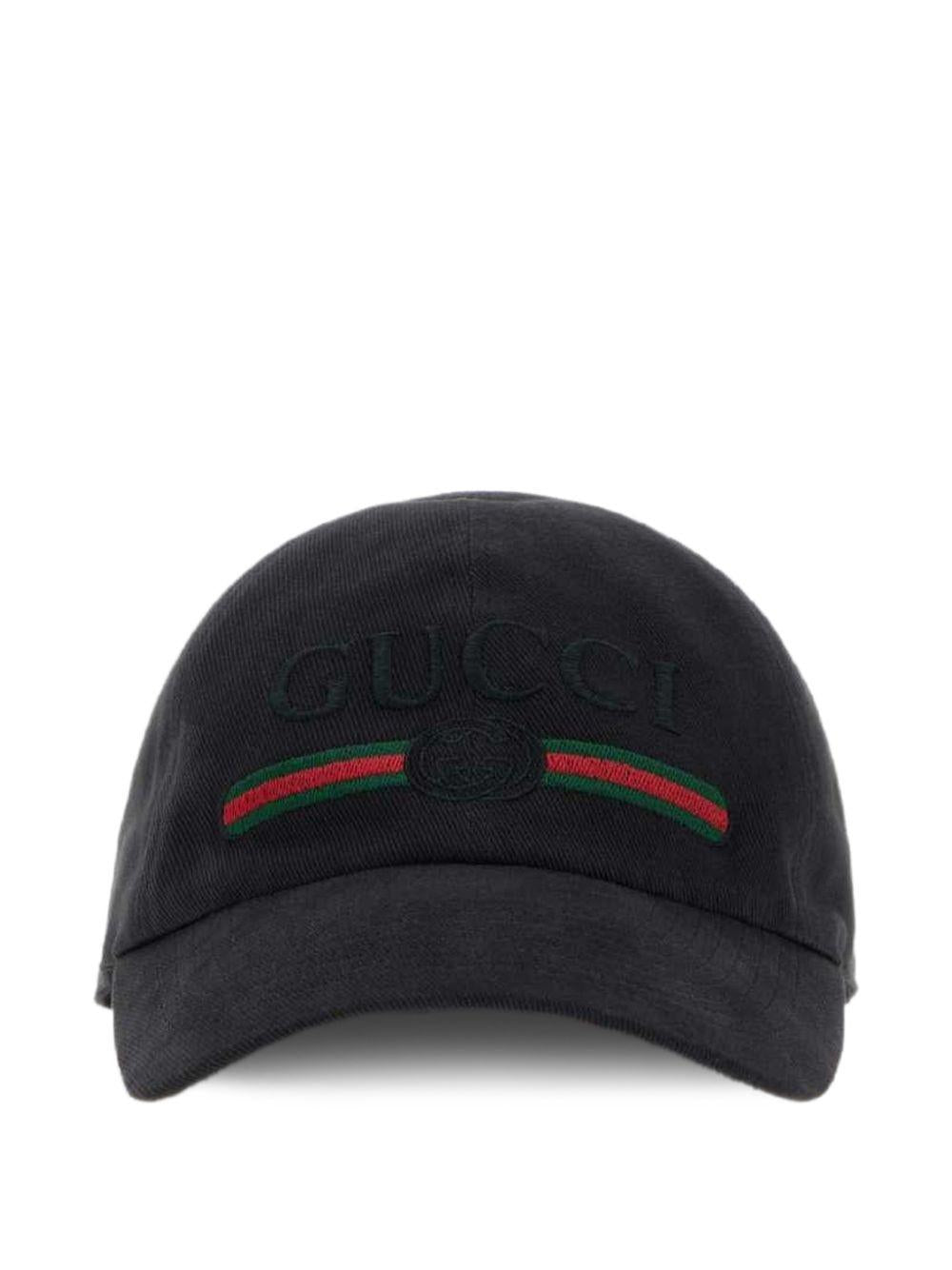 GUCCI Black Cotton Baseball Cap